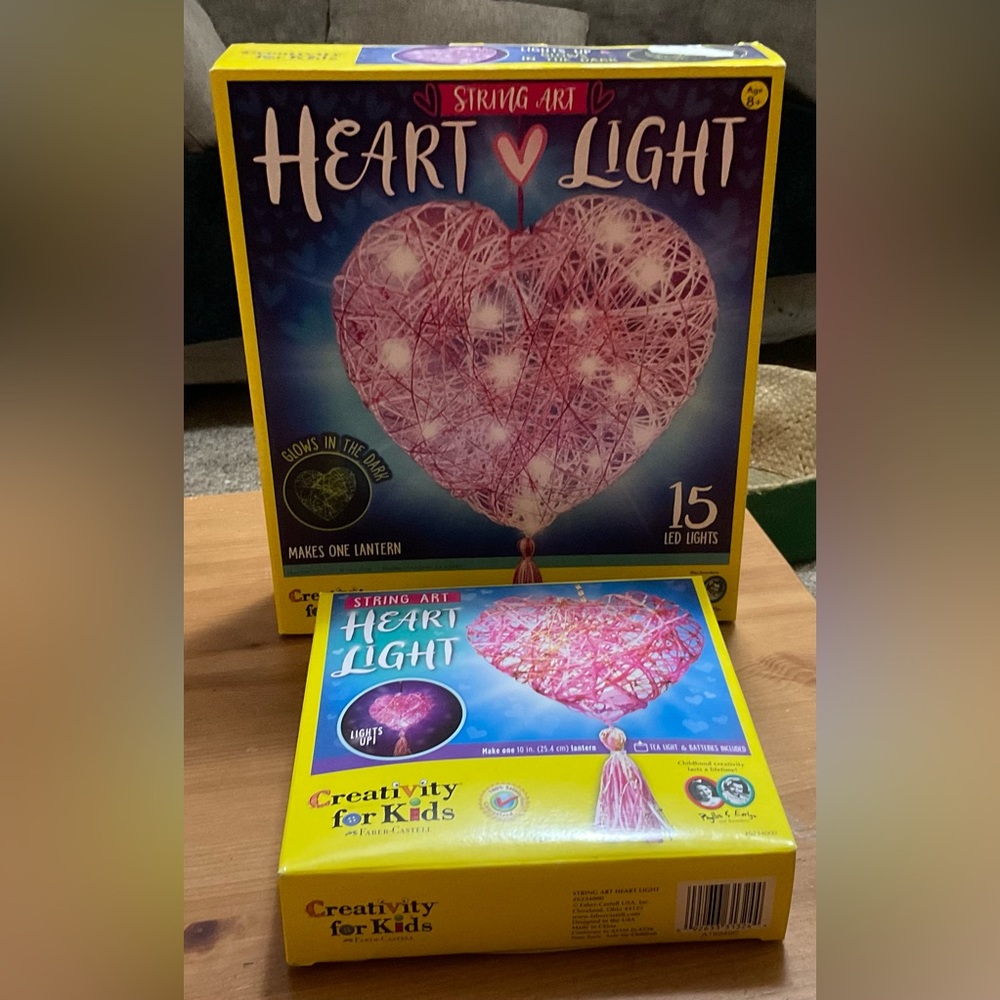 Creativity forkids:heart shaped string art lantern glow in the dark and light up
